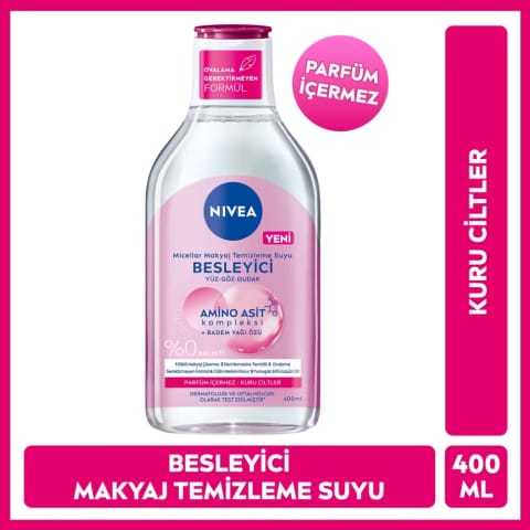 NIVEA میسلار واتر پاککننده آرایش صورت، چشم و لب 400 میلیلیتر