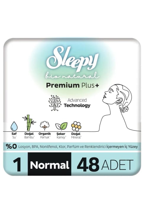 Sleepy Bio Natural Premium Plus نواربهداشتی معمولی ۴۸ عددی