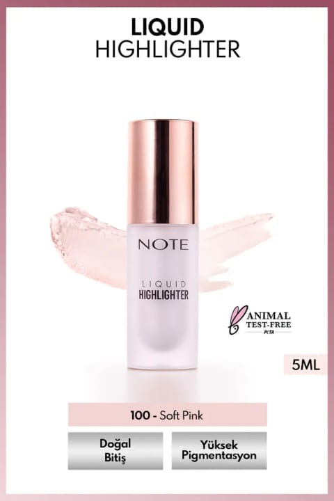 NOTE Liquid Highlighter مایع روشن‌کننده با خاصیت مرطوب‌کنندگی - 100 Soft Pink