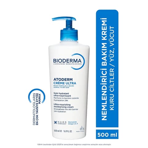 Bioderma Atoderm Cream Ultra مرطوبکننده صورت و بدن برای پوست معمولی تا خشک ۵۰۰ میلیلیتر