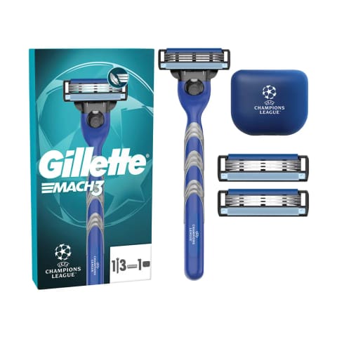 تیغ اصلاح Gillette Mach3 + محفظه سفر + 3 عدد سری یدکی