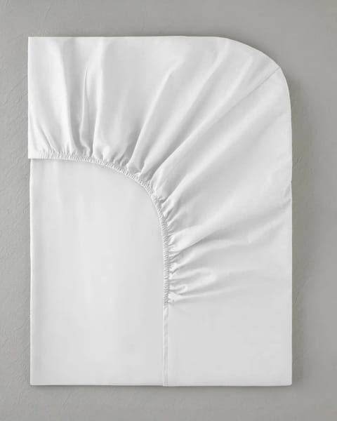 ملحفه کشدار دو نفره نخی Novella Premium 160x200 سانتی‌متر سفید