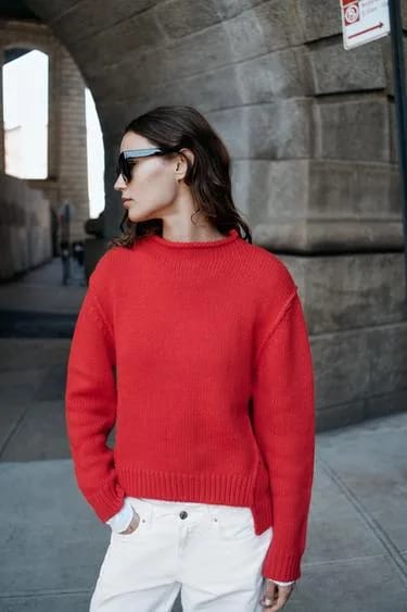 پلیور بافتنی یقه اسکی Zara