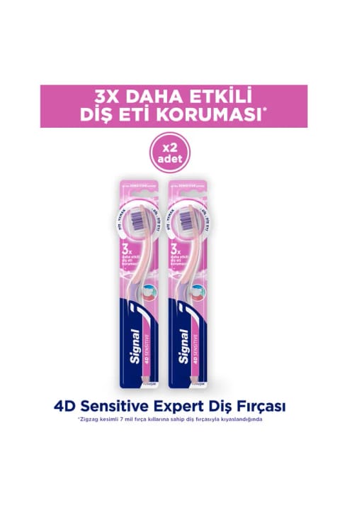 Signal 4D Sensitive مسواک نرم x2