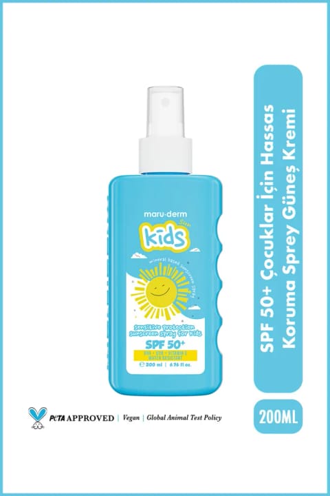 Maru.Derm اسپری ضدآفتاب محافظ حساس کودکان SPF 50+ PA+++ 200 ML
