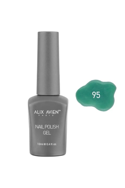Alix Avien لاک سبز براق دائمی 95 - ژل لاک با رنگ دهی بالا 12 میلی لیتر