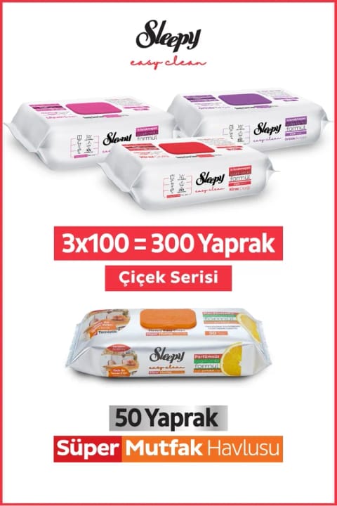 Sleepy Easy Clean دستمال تمیزکننده سطوح آشپزخانه سری گل و پرتقال