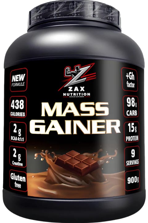 zax nutrition MASS GAINER 900 گرم کمک به افزایش وزن طعم شکلات