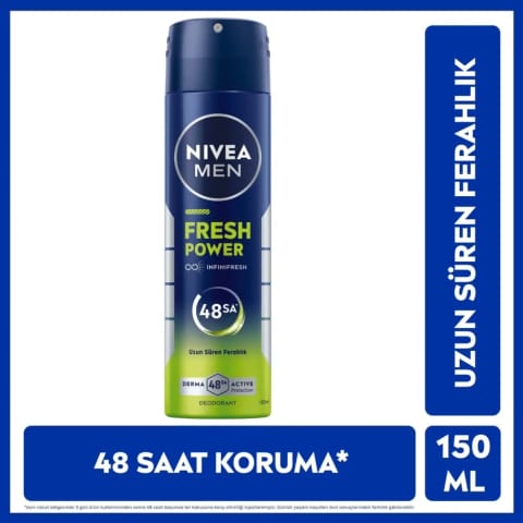Nivea Men Fresh Power اسپری دئودورانت مردانه ۱۵۰ میلی‌لیتر