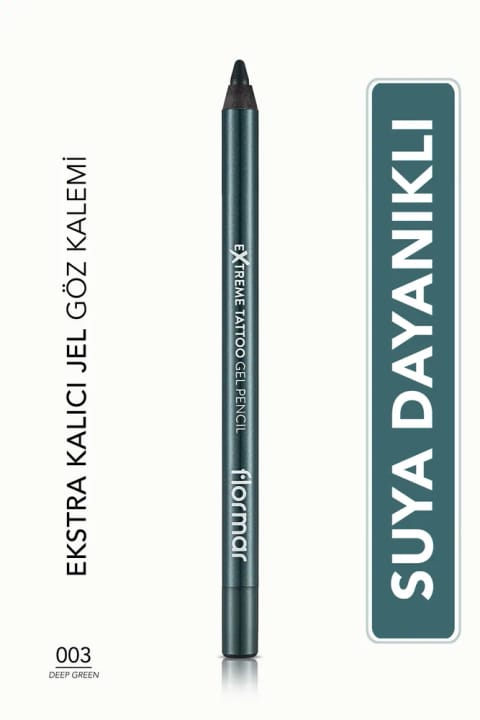مداد چشم مات و ماندگار فلورمار (سبز) - Extreme Tattoo Gel Pencil - 003 Deep Green