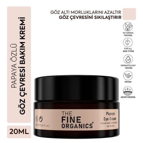 The Fine Organics کرم مراقبت دور چشم ضد چروک و پف با عصاره پاپایا ۲۰ میلی‌لیتر