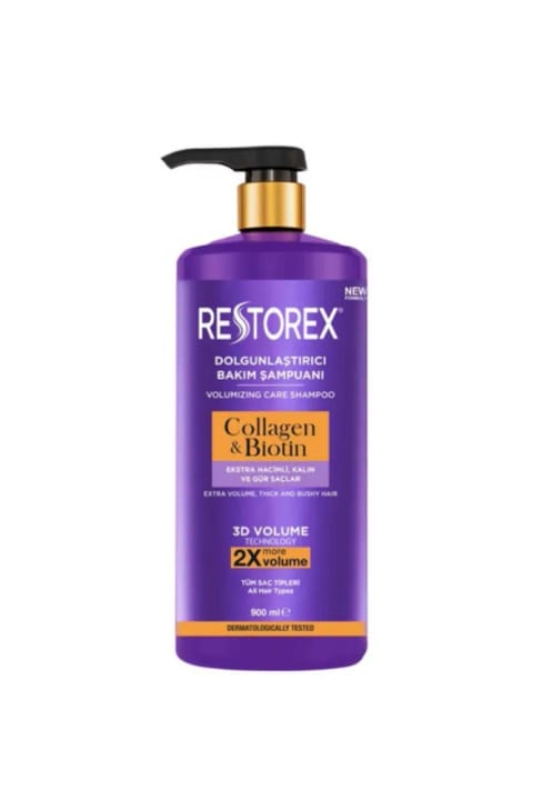شامپو Restorex کلاژن و بیوتین ۹۰۰ میلی‌لیتر