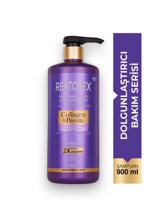 شامپو Restorex کلاژن و بیوتین ۹۰۰ میلیلیتر