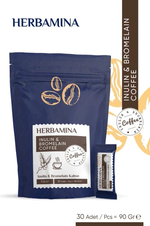 Herbamina قهوه اینولین و بروملین - ۹۰ گرم