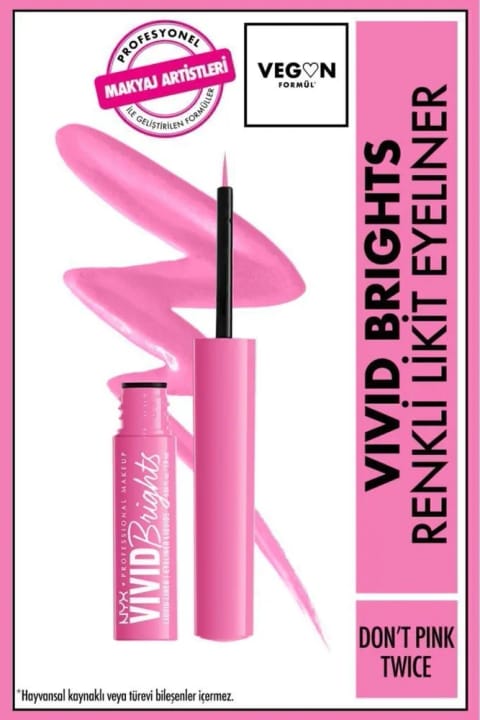 NYX Professional Makeup Vivid Brights Liquid Eyeliner - Don't Pink Twice