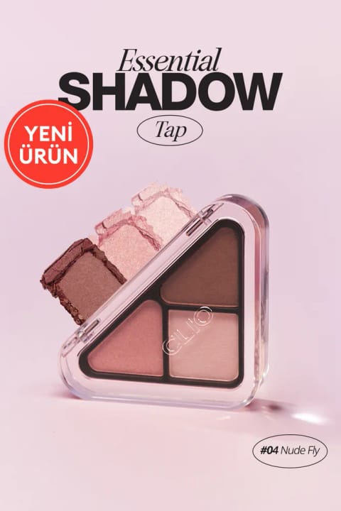 پالت سایه چشم کوچک CLIO با ۳ رنگ، فینیش مات و براق Essential Shadow — 04 Nude Fly