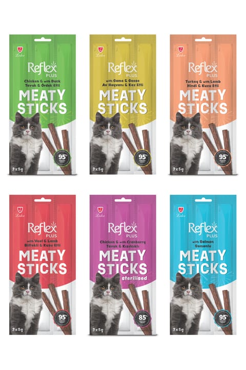 جایزه گربه Reflex Meaty Sticks ۶ طعم مختلف