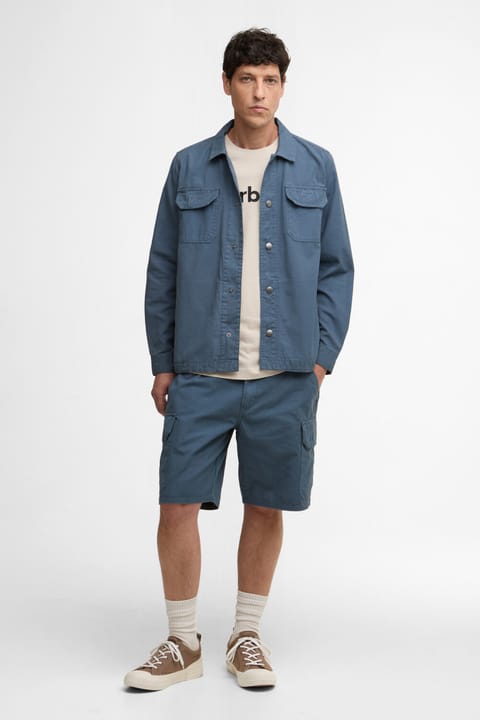 شورت کارگو ریلکس Barbour Draftmen BU18 آبی گرگ و میش