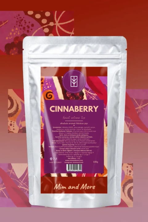 چای Mim and More Cinnaberry – چای هیبیسکوس با طعم تمشک در بسته دوپک ۱۰۰ گرمی
