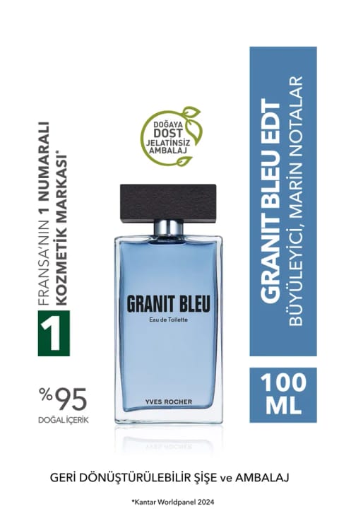 Yves Rocher Granit Bleu EDT ادکلن مردانه - 100 میلی‌لیتر