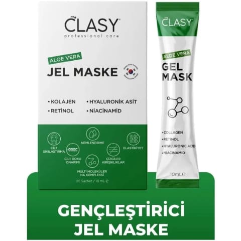 Clasy Care ماسک ژله‌ای آلوئه‌ورا ۲۰×۱۰ میلی‌لیتر