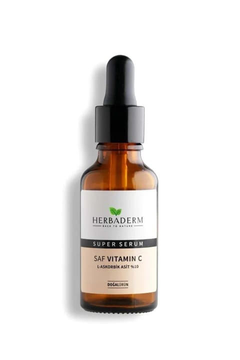 Herbaderm سرم صورت روشنکننده و یکدستکننده رنگ پوست با Vitamin C 30 میلیلیتر %10 Ascorb...