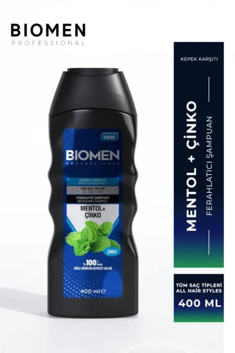شامپو ضد شوره خنککننده Biomen Professional با منتول و Zinc، ۴۰۰ میلیلیتر