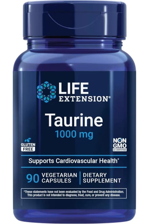 Life Extension Taurine، دوز 1000 میلیگرم، غیرGMO، بدون گلوتن، وگان، 90...