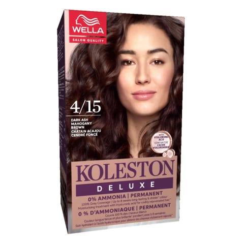 Wella Koleston Deluxe آمونیاک‌زدایی کیت رنگ مو 4/15 قهوه‌ای دودی تیره