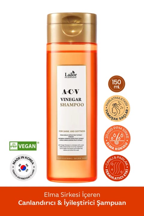 Lador شامپو براقکننده مو با عصاره سرکه ACV Vinegar Shampoo 150ml