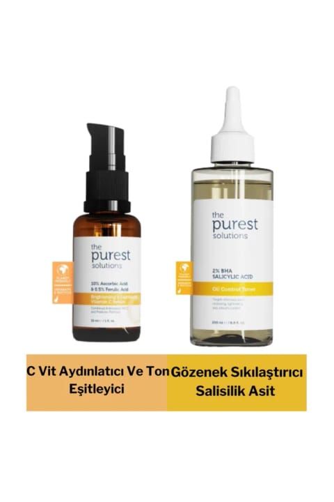 The Purest Solutions منافذ سفتکننده با سالیسیلیک اسید و ویتامین C روشنکننده...