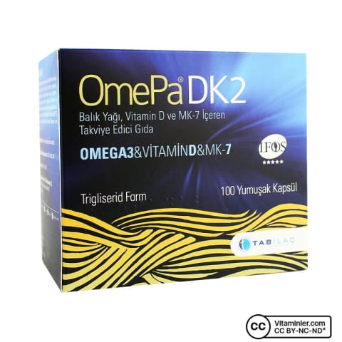 OmePa DK2 امگا 3 ویتامین D MK-7 100 کپسول