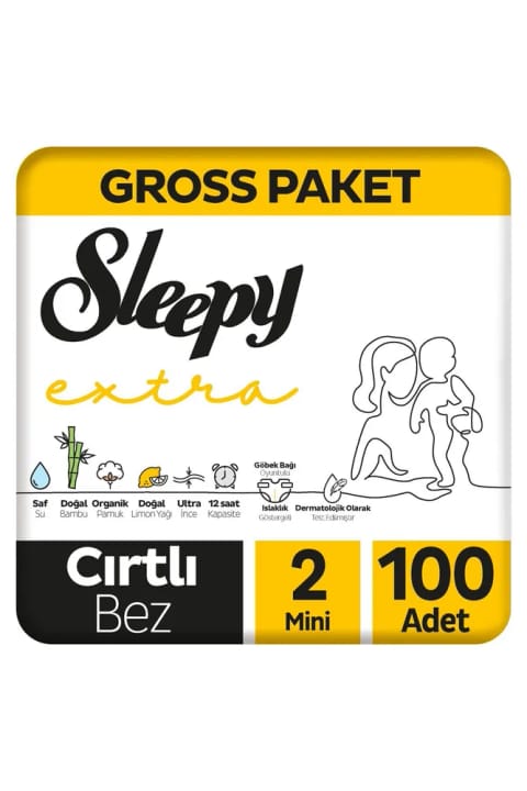 Sleepy Extra پوشک بچه یکبار مصرف روزانه سایز 2 مینی 100 عددی