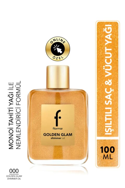 Flormar Golden Glam Shimmer Oil درخشانکننده مو و بدن