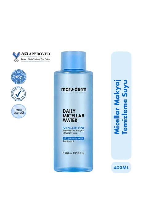 Maru.Derm محلول میسلار آبرسان پاککننده آرایش 400 ML – تمام انواع پوست