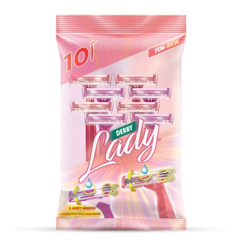 تیغ اصلاح بانوان Derby Lady Neon بسته ۱۰ عددی