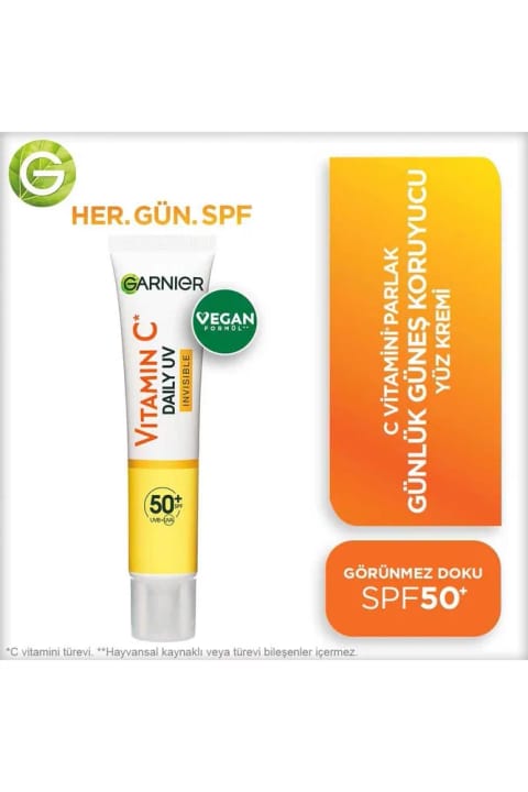 گارنیه کرم ضدآفتاب روزانه ویتامین C شفافکننده SPF50+