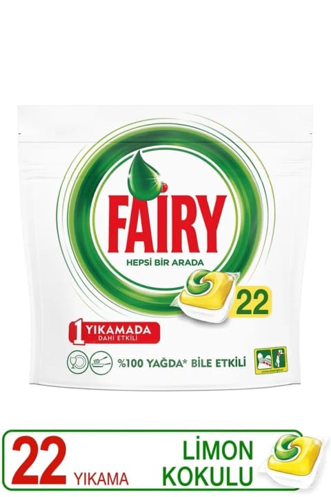 Fairy همه کاره کپسول مواد ظرفشویی ماشین ظرفشویی با رایحه لیمو ۲۲ شستشو
