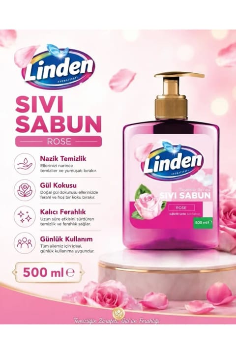 Linden مایع دستشویی رز 500 میلی‌لیتر