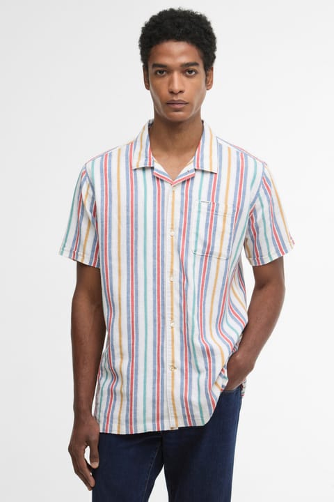 پیراهن تابستانی راه‌راه Barbour Waterbay Summer Fit WH11 سفید