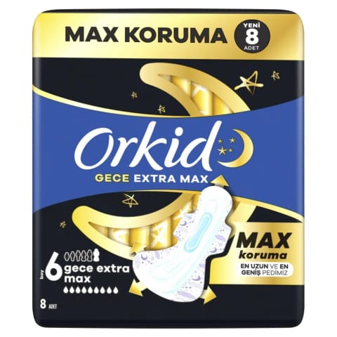Orkid Gece Extra Max (سایز 6) نوار بهداشتی 8 عددی
