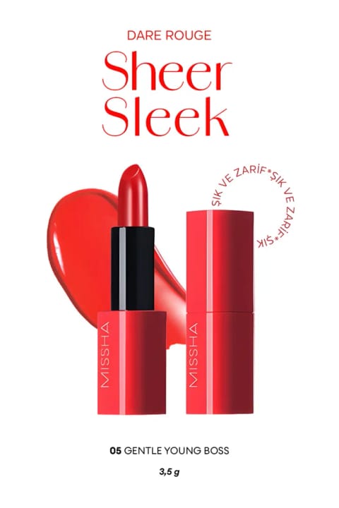 Missha رژ لب با رنگدانه غنی و پایانی مرطوب و مغذی Dare Rouge Sheer Sleek (05...