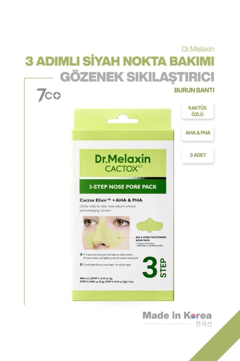 Dr.Melaxin 3 مرحلهای پاککننده جوش سرسیاه و سفتکننده منافذ بینی