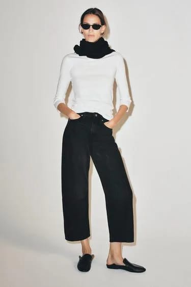 شلوار جین راسته مچ پا کمرمتفاوت ZW Collection