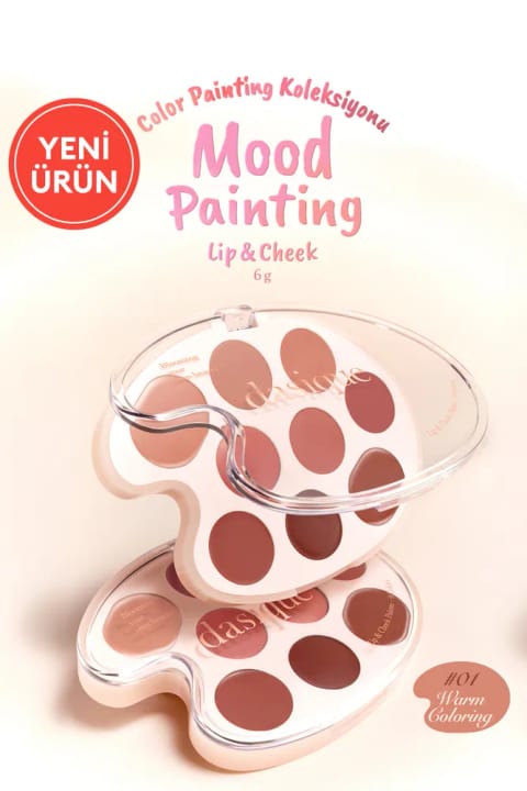 dasique پالت لب و گونه ۹ رنگ مد Mood Painting Lip & Cheek Palette (01 Warm Coloring)