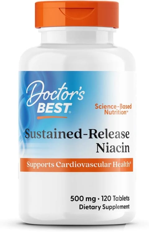 Doctors Best ویتامین B3 نیاسین آهسته‌رهش با niaXtend، حمایت از سلامت قلب، ۱۲۰ کپسول گیاهی