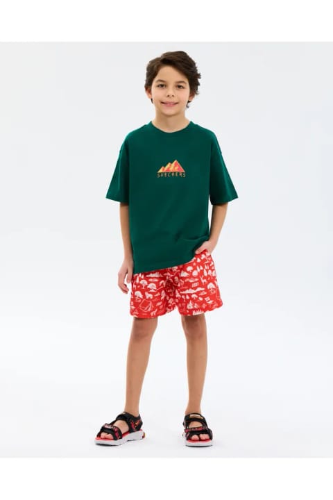 SKECHERS B 5 Inch Swimshort پسرانه سایز بزرگ قرمز شورت شنا SK2610071-0120