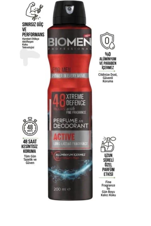 Biomen ادوپرفیوم دئودورانت مردانه Active 200 ml