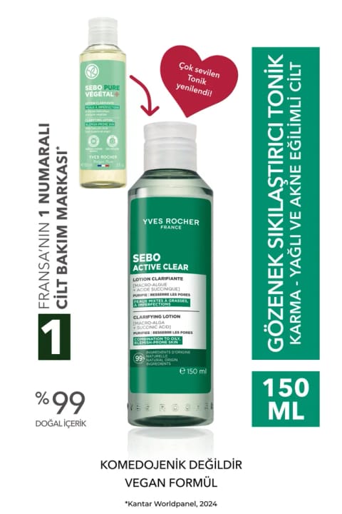 Yves Rocher تونیک سفتکننده منافذ و متعادلکننده چربی پوست