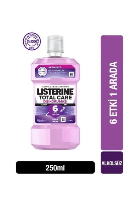 Listerine Total Care Zero محافظت از دندان Mouthwash بدون الکل با طعم ملایم ۲۵۰ میلیلیتر